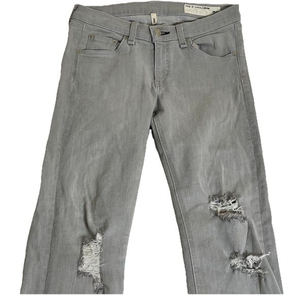 Rag & Bone Gray Distressed Skinny Jeans Women’s Sz 28 Distressed Ripped Knees - Picture 3 of 12